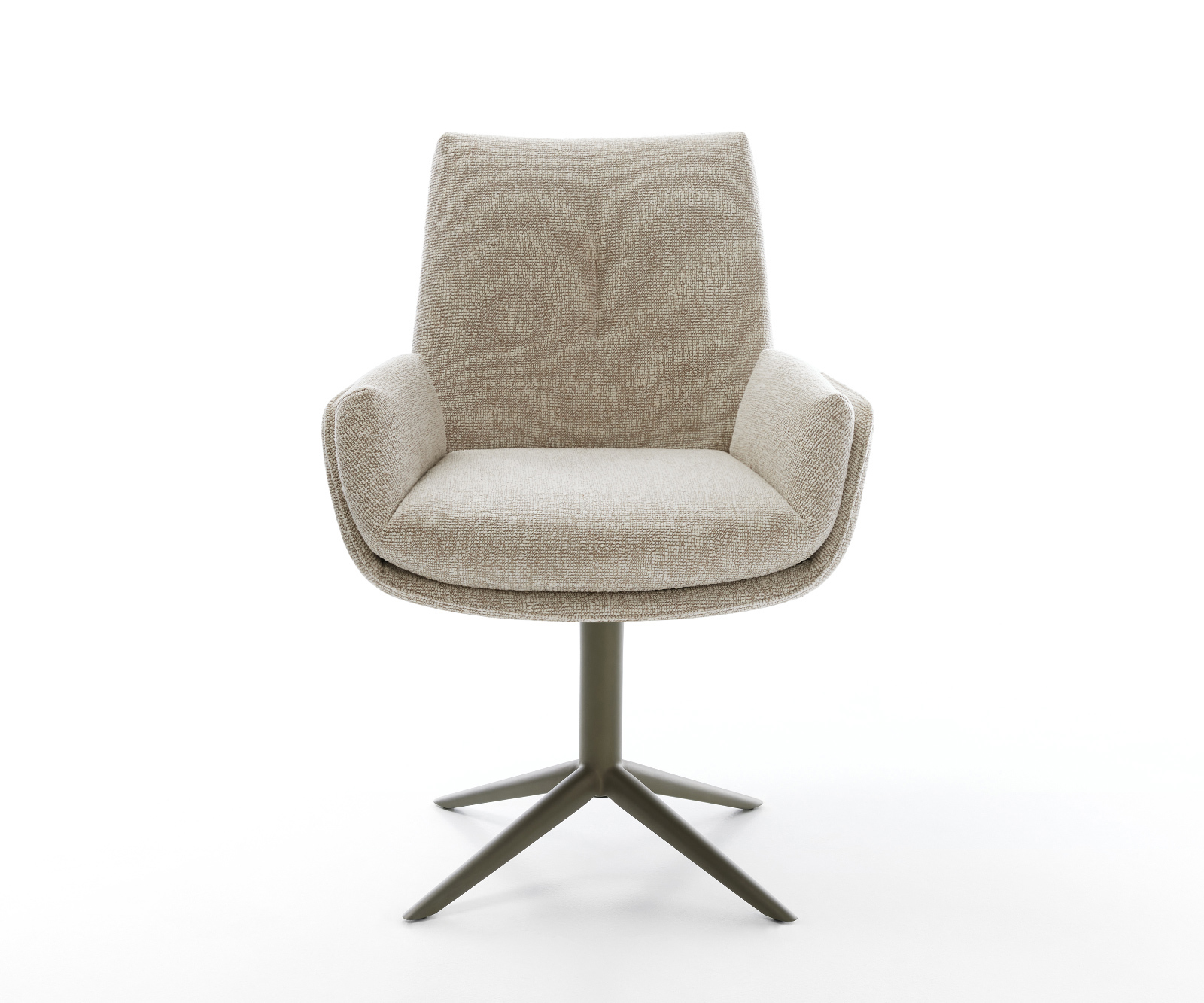 Étkezőszék Clea-Flex szövött szövet puha bézs kereszt láb titán színű hatvan fokban forgatható billenő funkció - Image 2