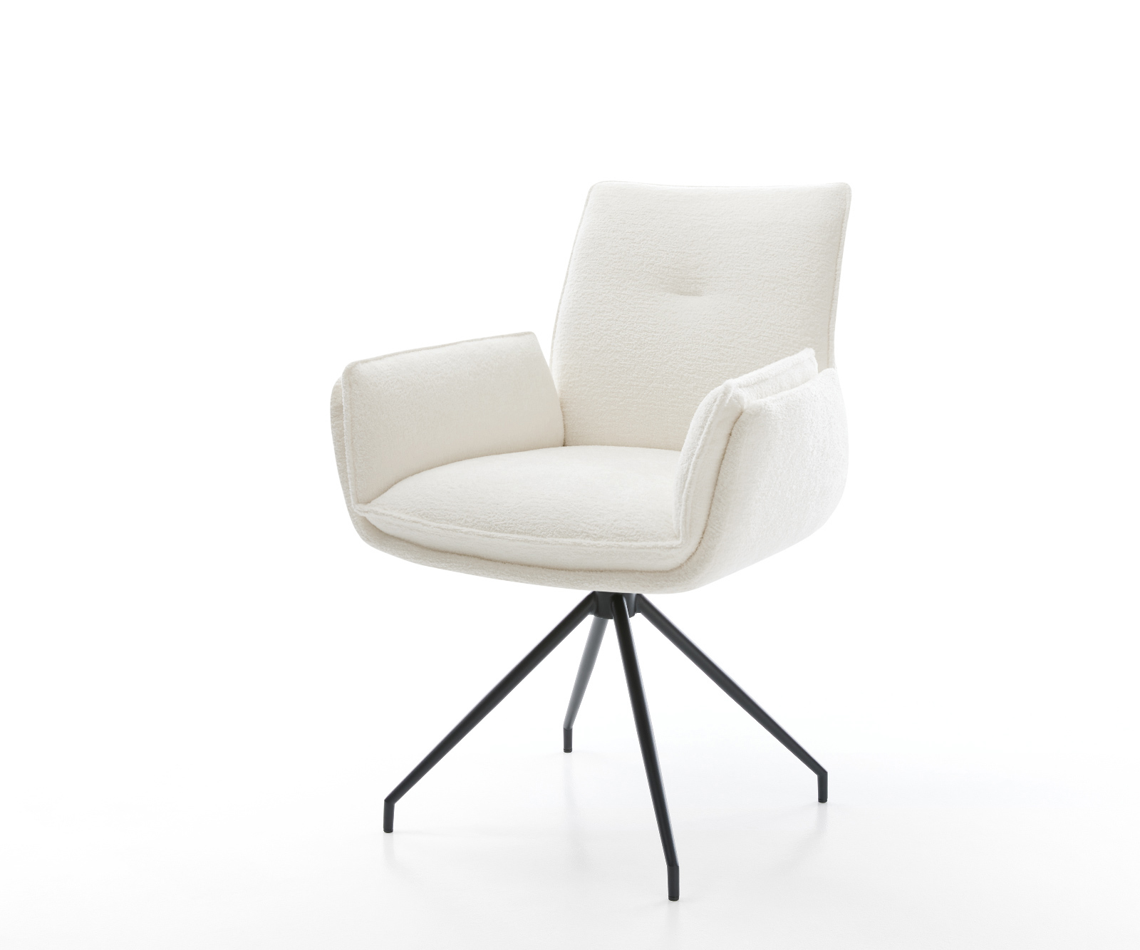 Étkezőszék Nela-Flex bouclé puha bézs kereszt láb kúpos fekete