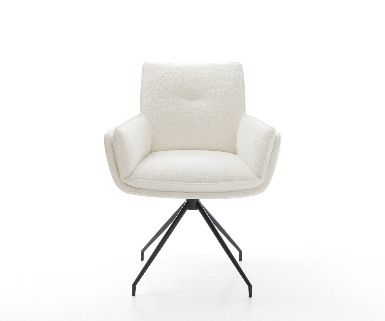 Étkezőszék Nela-Flex bouclé puha bézs kereszt láb kúpos fekete - Image 2