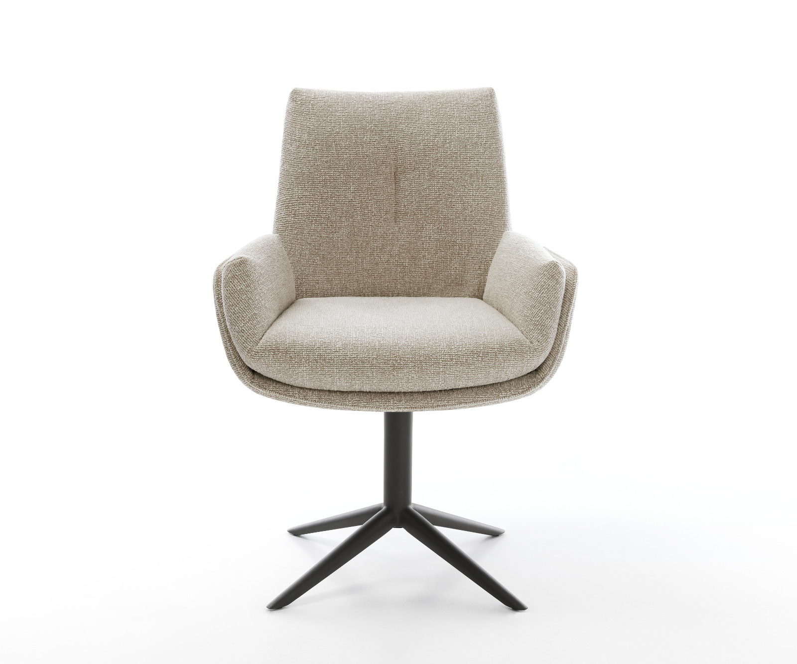 Étkezőszék Clea-Flex szövött szövet puha bézs kereszt láb fekete 360° forgatható billenő - Image 2