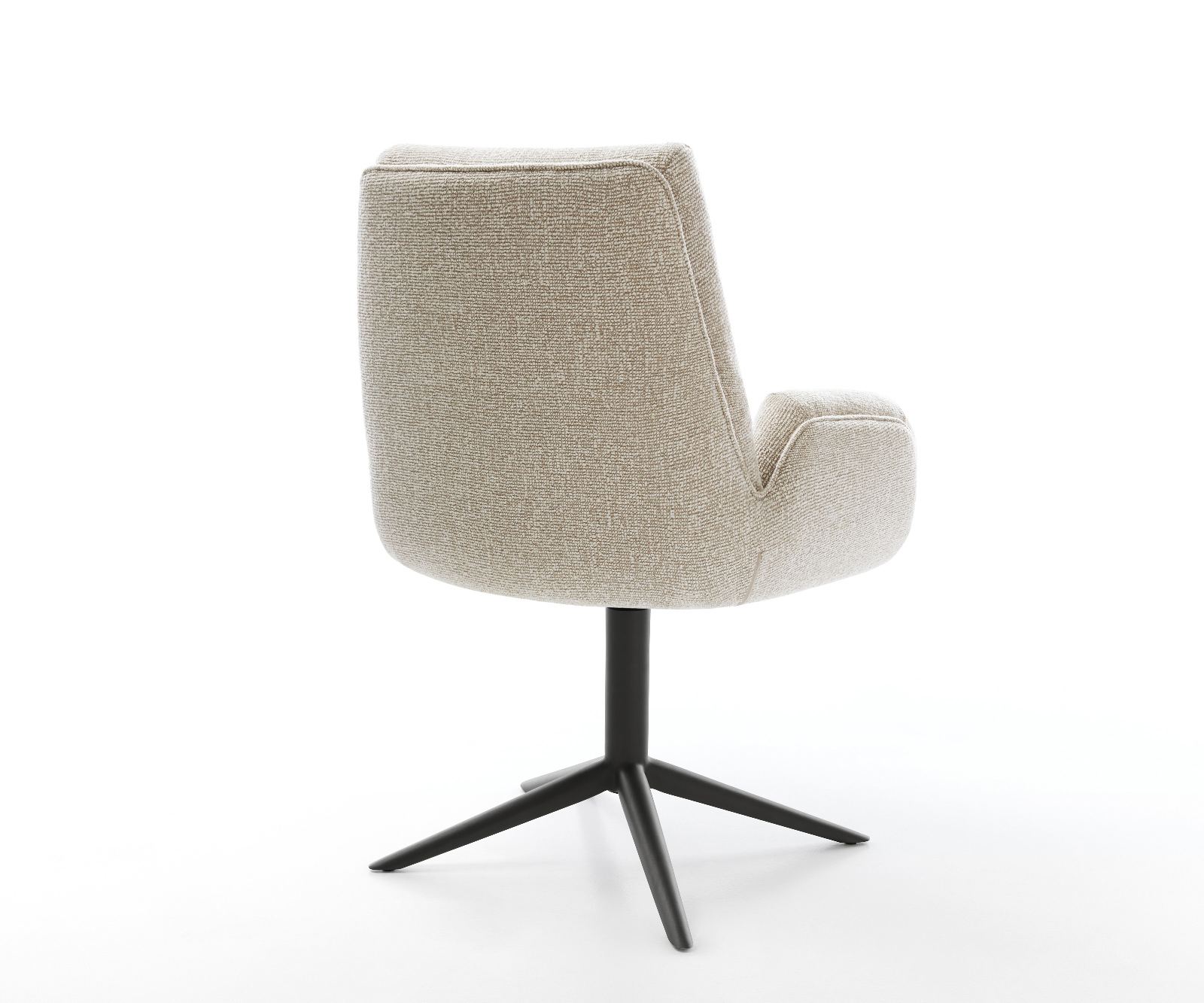 Étkezőszék Clea-Flex szövött szövet puha bézs kereszt láb fekete 360° forgatható billenő - Image 5