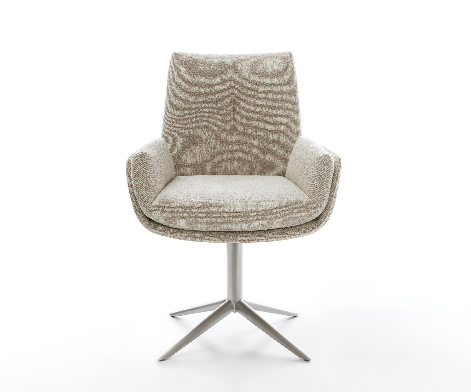 Étkezőszék Clea-Flex szövött szövet puha bézs kereszt láb rozsdamentes acél 360° forgatható billenő funkció - Image 2