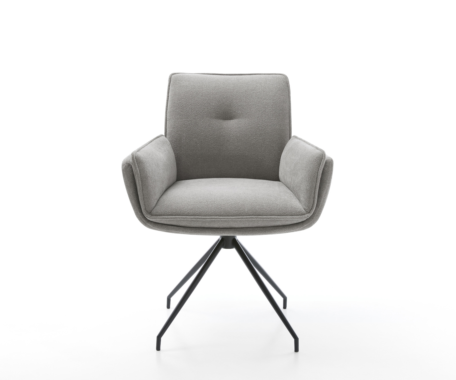 Étkezőszék Nela-Flex strukturált szövet puha szürke kereszt láb kúpos fekete - Image 2