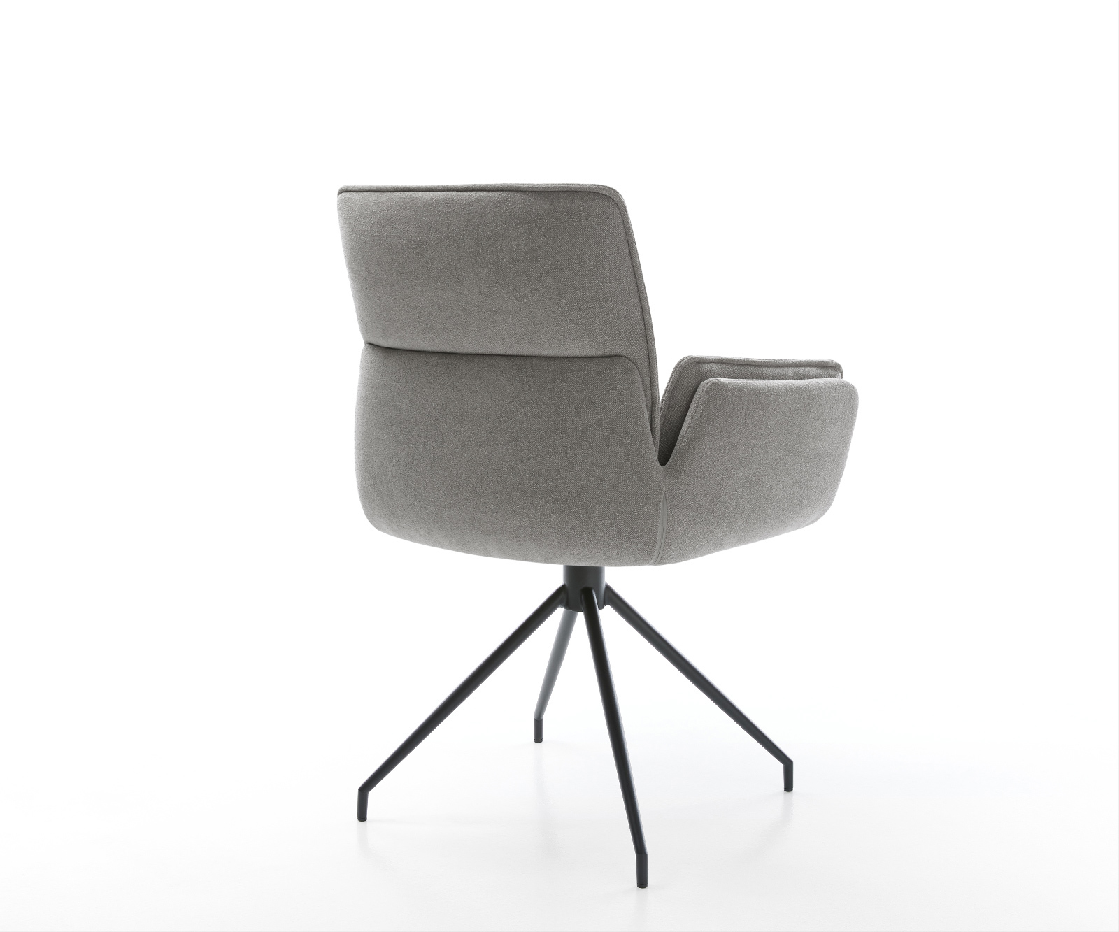 Étkezőszék Nela-Flex strukturált szövet puha szürke kereszt láb kúpos fekete - Image 5