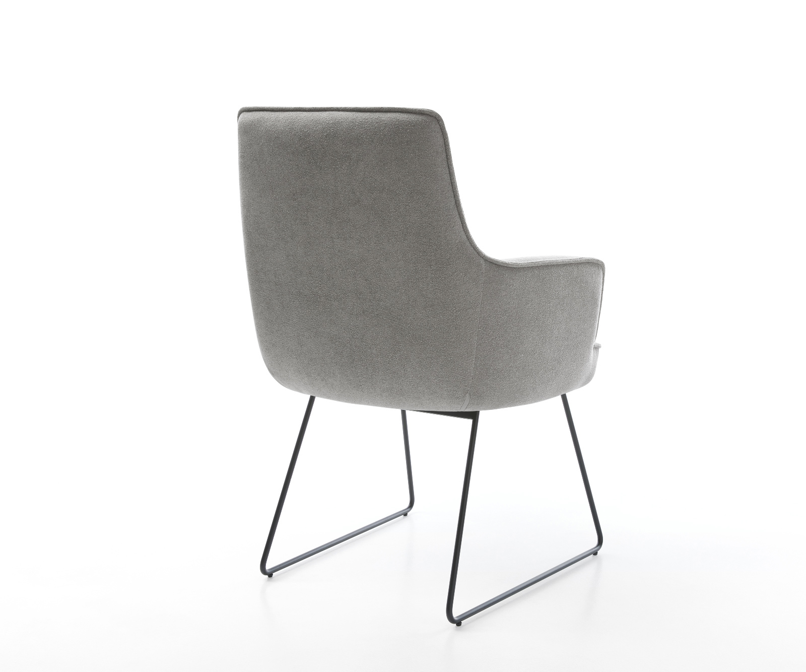 Étkezőszék Heira-Flex kárpitozott karfás strukturált szövet puha szürke vékony fekete láb zsákrugós - Image 5