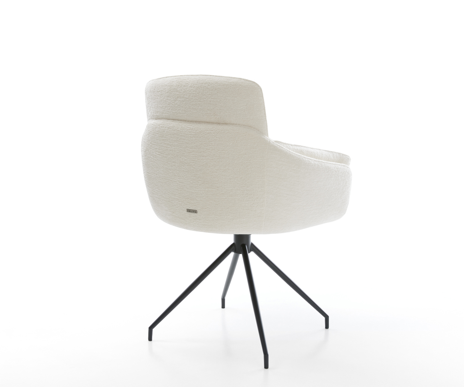 Étkezőszék Luan-Flex karfás bouclé puha bézs kereszt láb kúpos fekete - Image 5