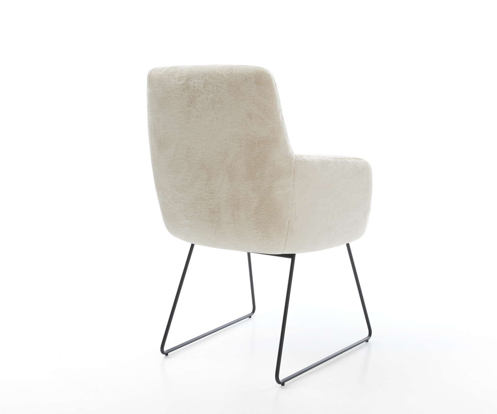 Étkezőszék Heira-Flex karfás plüss krémfehér vékony láb fekete zsákrugós - Image 5