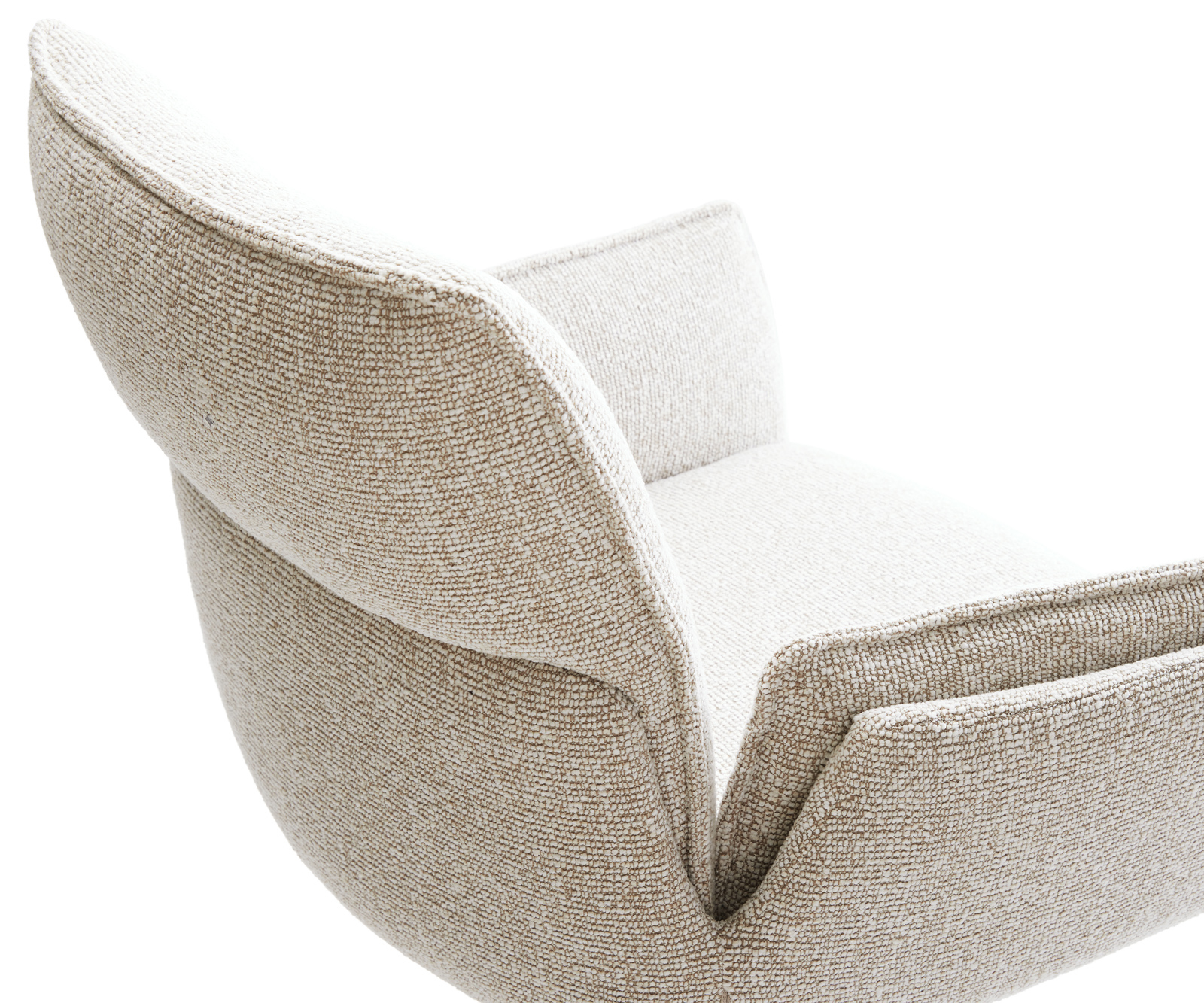 Étkezőszék Nela-Flex szövött szövet puha bézs kereszt láb kúpos rozsdamentes acél - Image 4