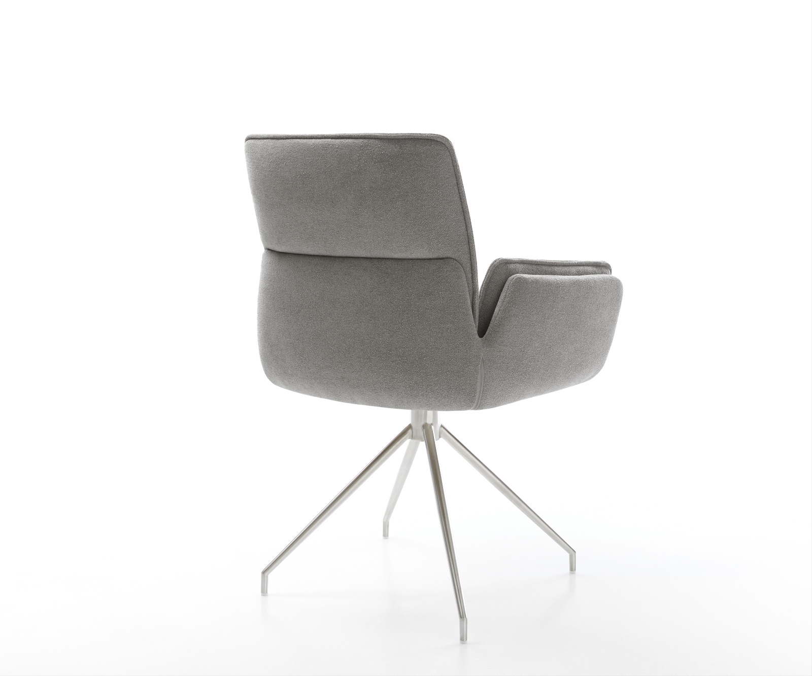 Étkezőszék Nela-Flex strukturált szövet puha szürke kereszt láb kúpos rozsdamentes acél - Image 5