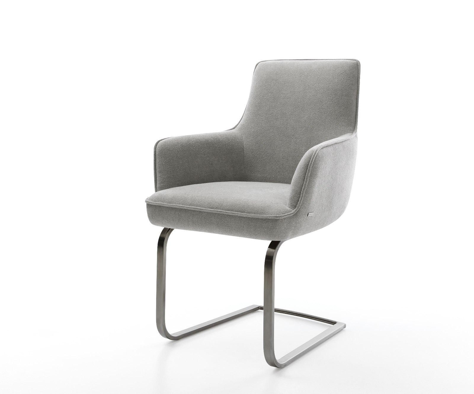 Étkezőszék Heira-Flex kárpitozott karfás strukturált szövet puha szürke konzolos lapos antracit zsákrugós