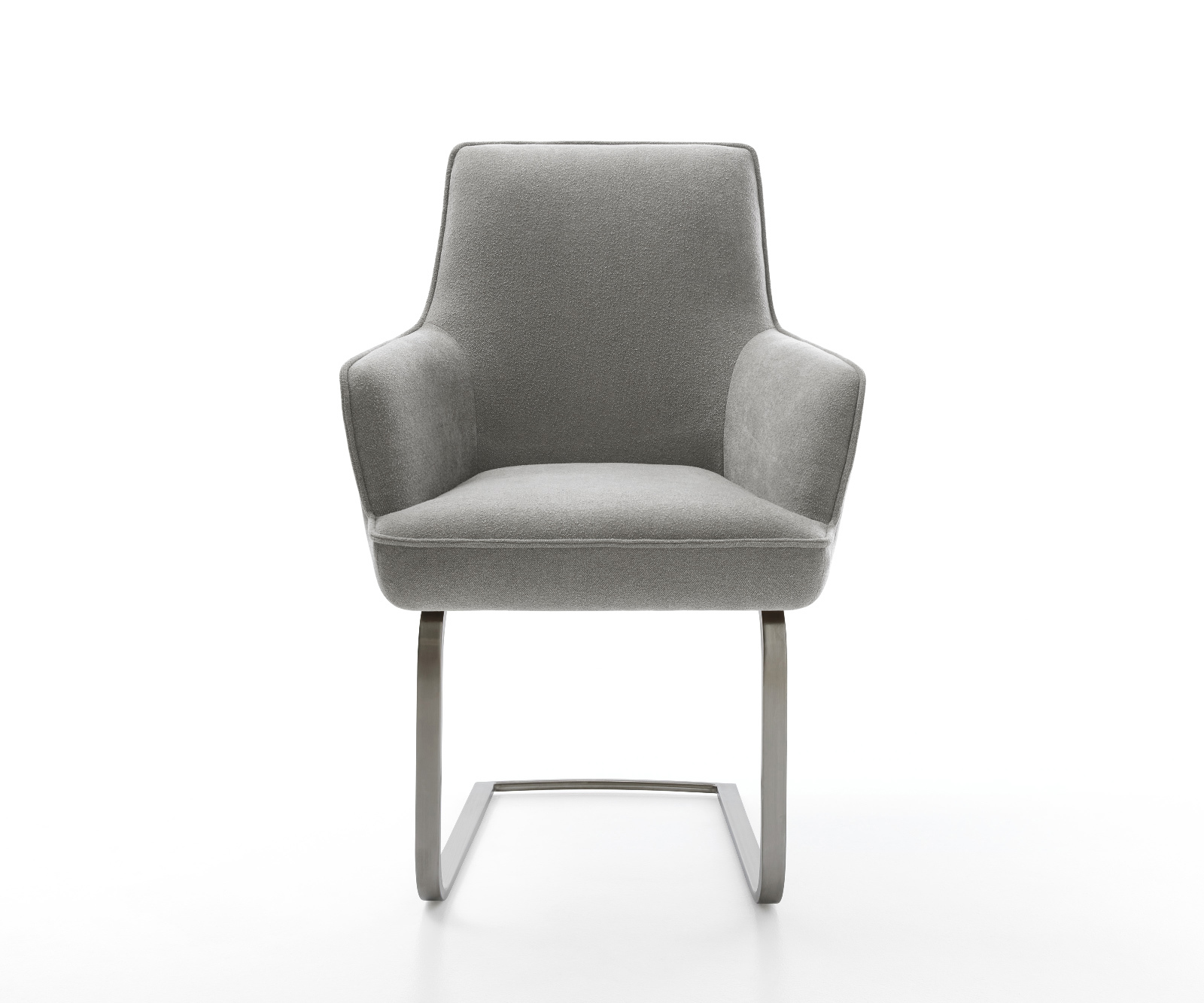 Étkezőszék Heira-Flex kárpitozott karfás strukturált szövet puha szürke konzolos lapos antracit zsákrugós - Image 2