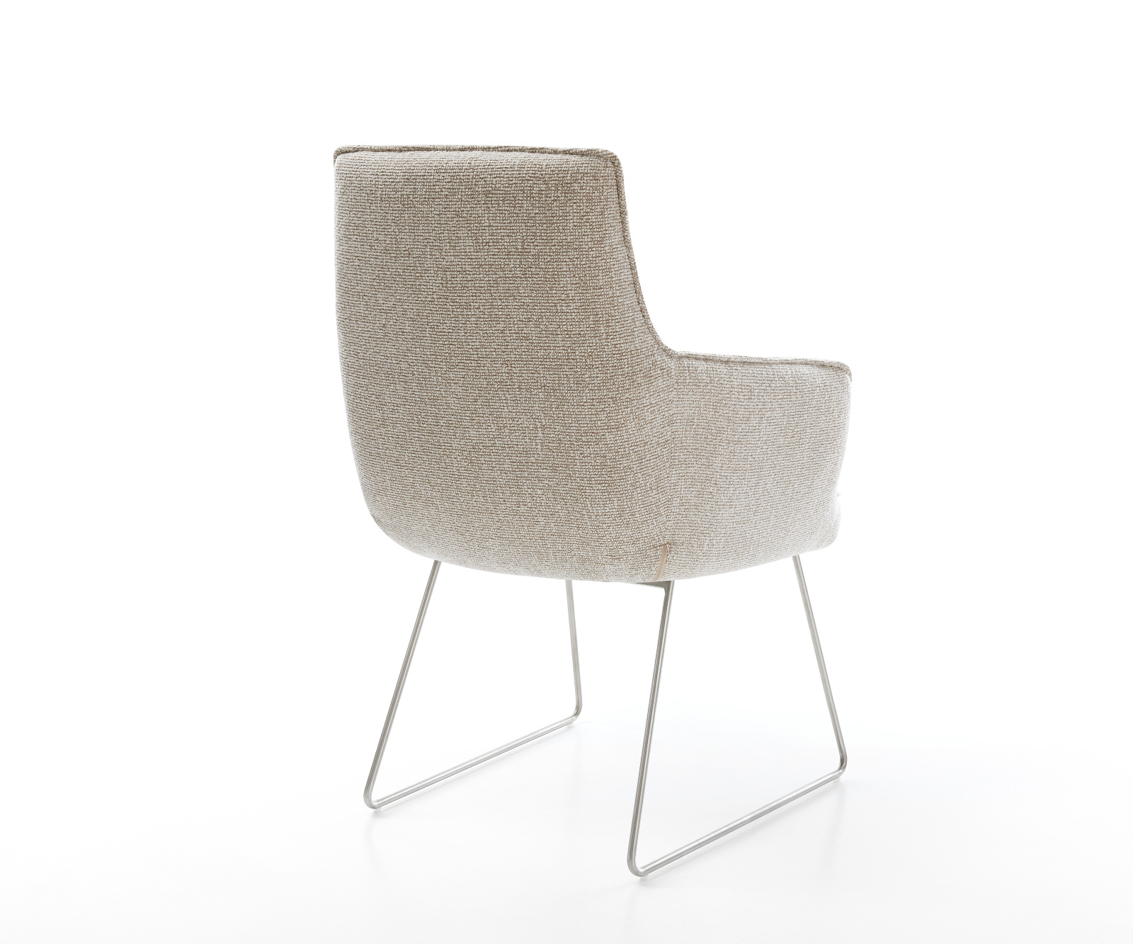 Étkezőszék Heira-Flex karfás mikroszálas puha bézs vékony láb rozsdamentes acél zsákrugó - Image 5