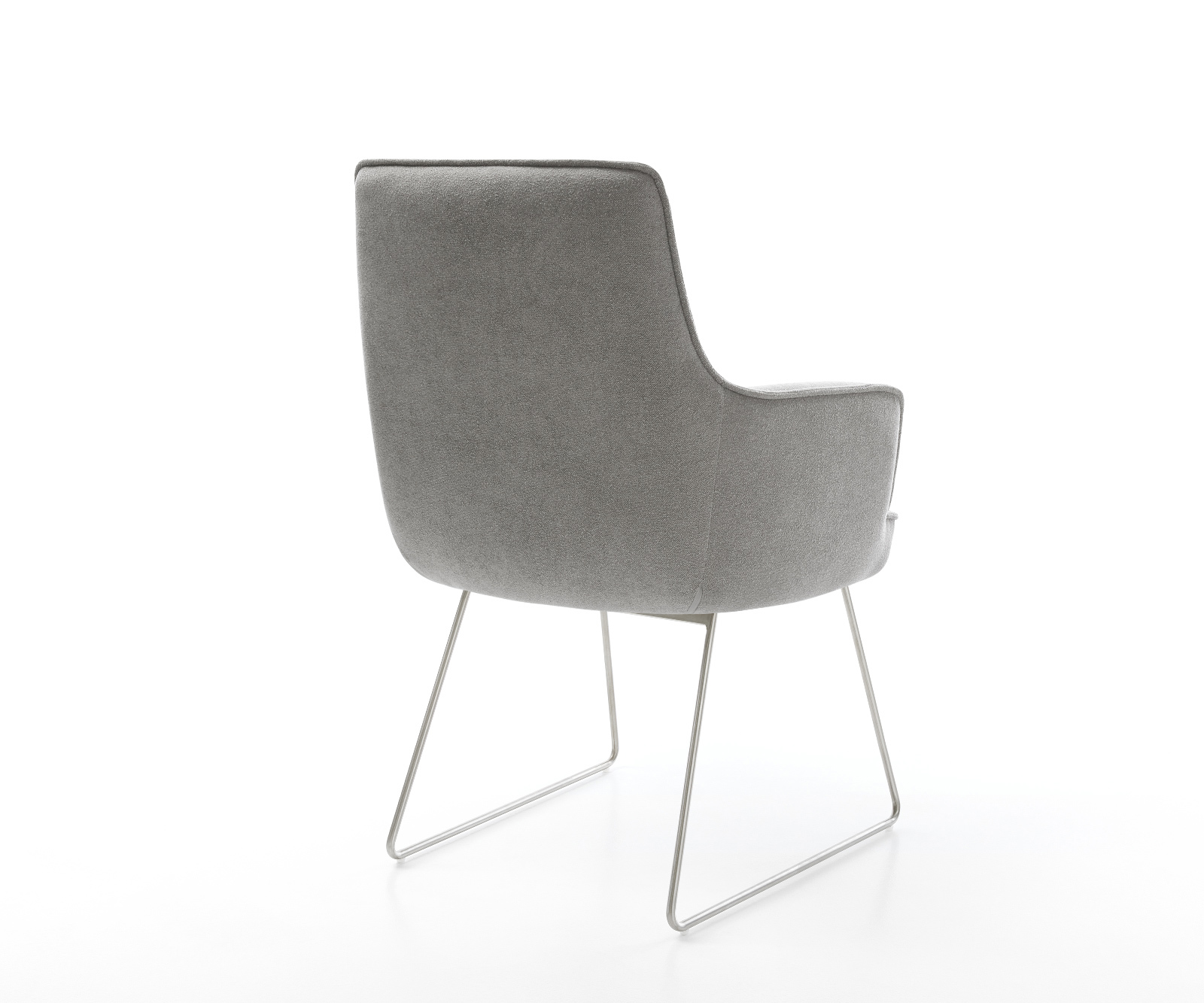 Étkezőszék Heira-Flex karfás strukturált szövet puha szürke vékony láb rozsdamentes acél zsákrugós - Image 5