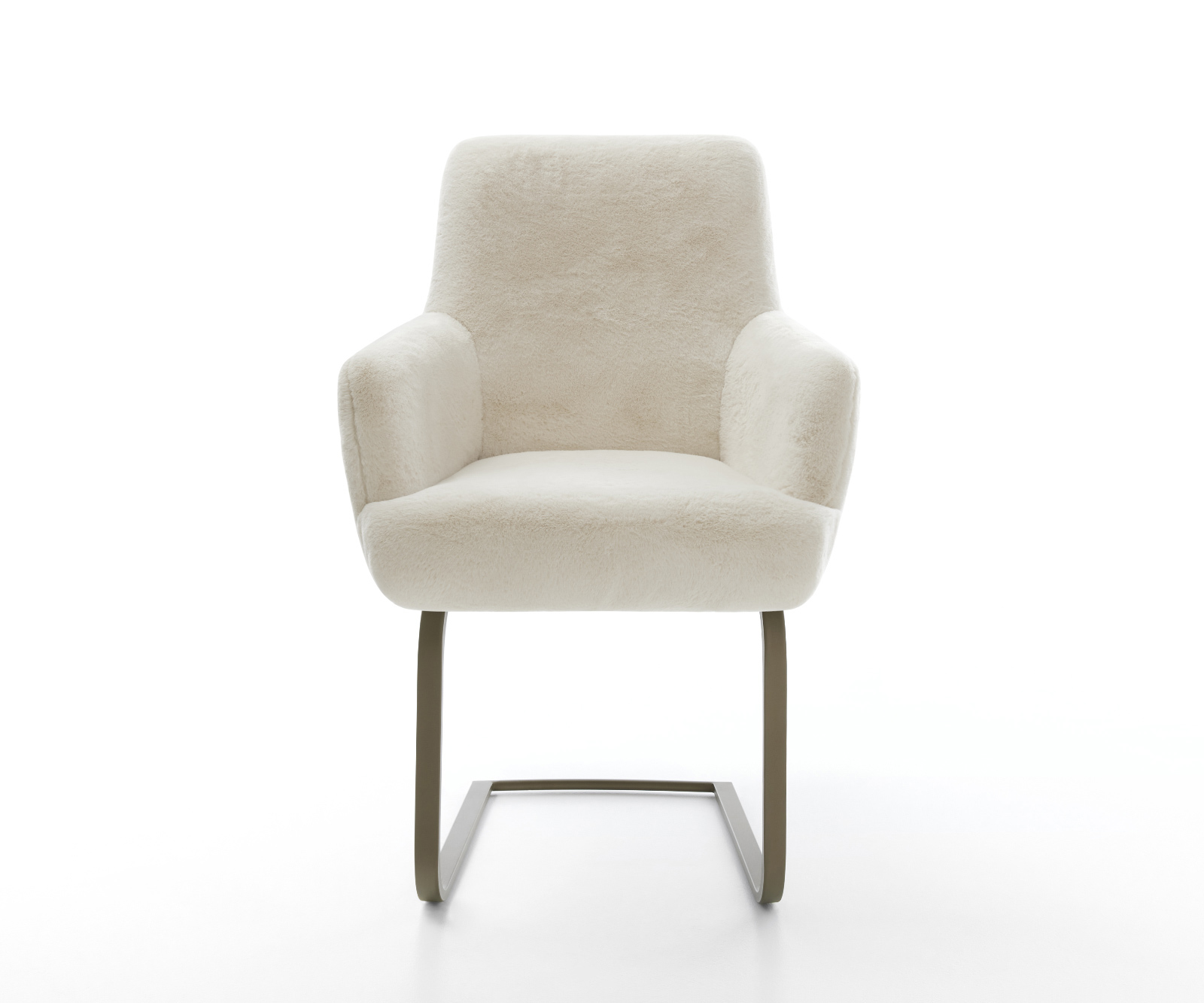 Étkezőszék Heira-Flex karfás plüss krémfehér étkezőszék lapos titán színű hatású zsákrugós - Image 2