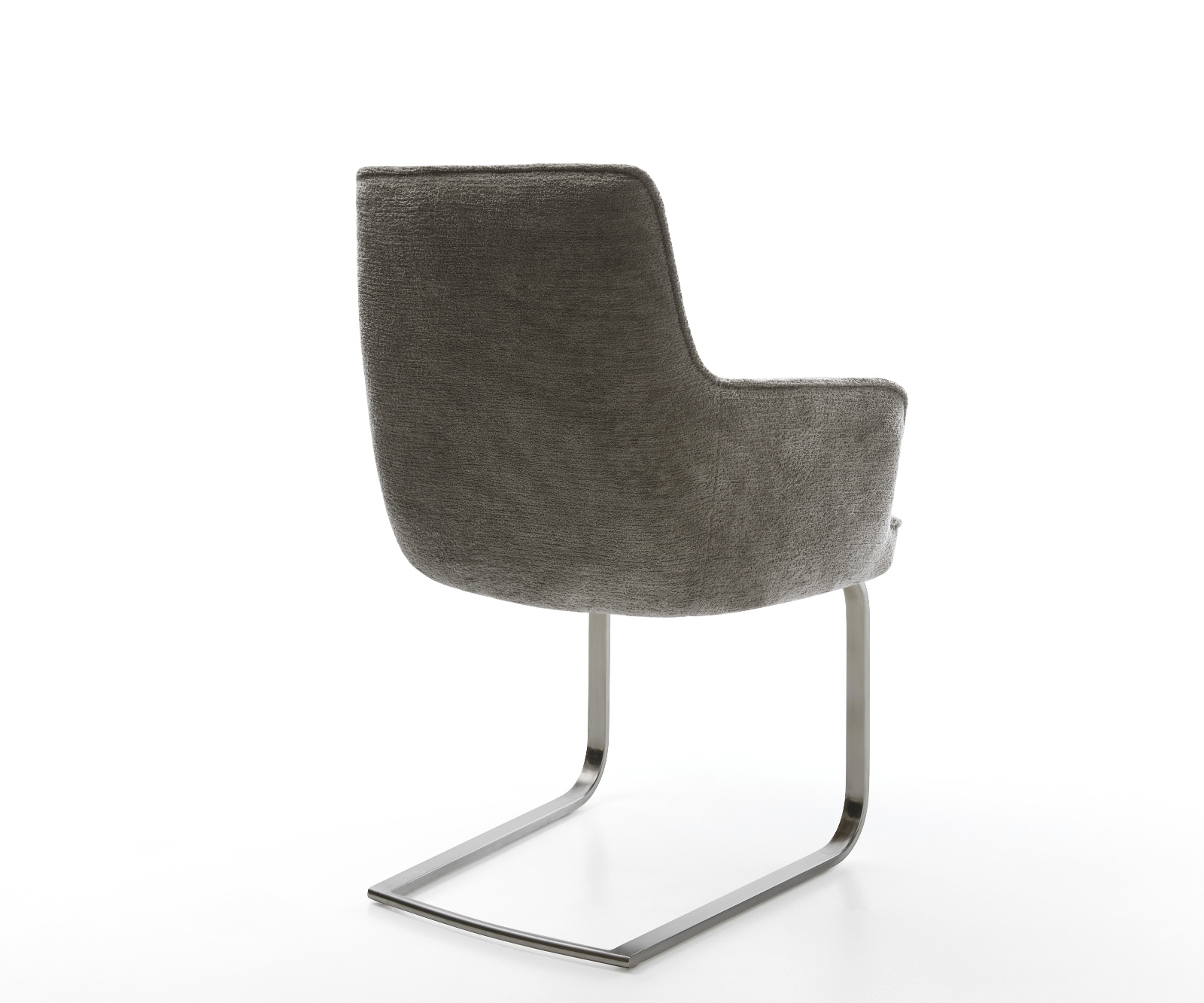 Étkezőszék Heira-Flex karfás bouclé puha sötét bézs konzolos lapos antracit zsákrugós - Image 5