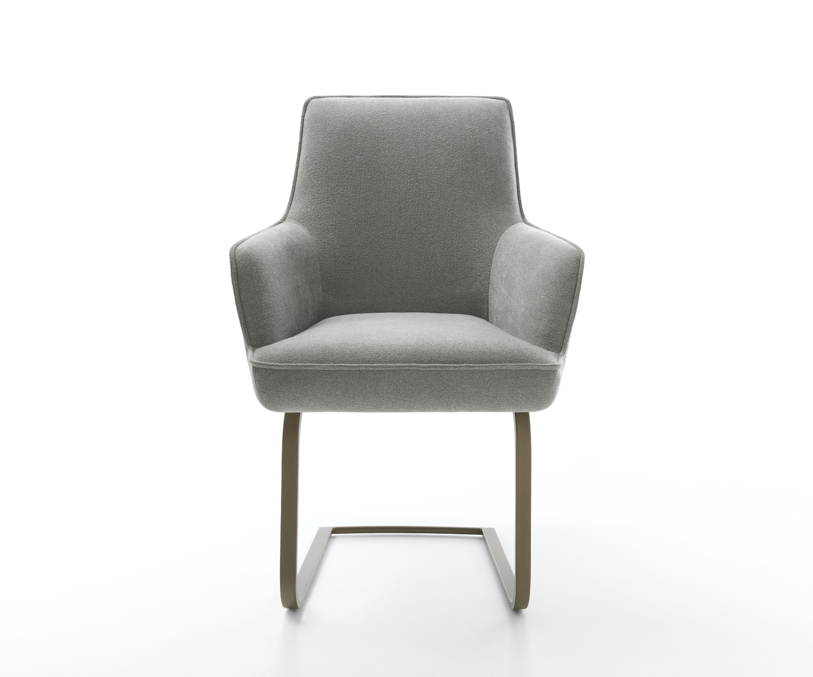 Étkezőszék Heira-Flex kárpitozott karfás strukturált szövet puha szürke konzolos lapos láb titán színű hatású zsákrugós matrac - Image 2