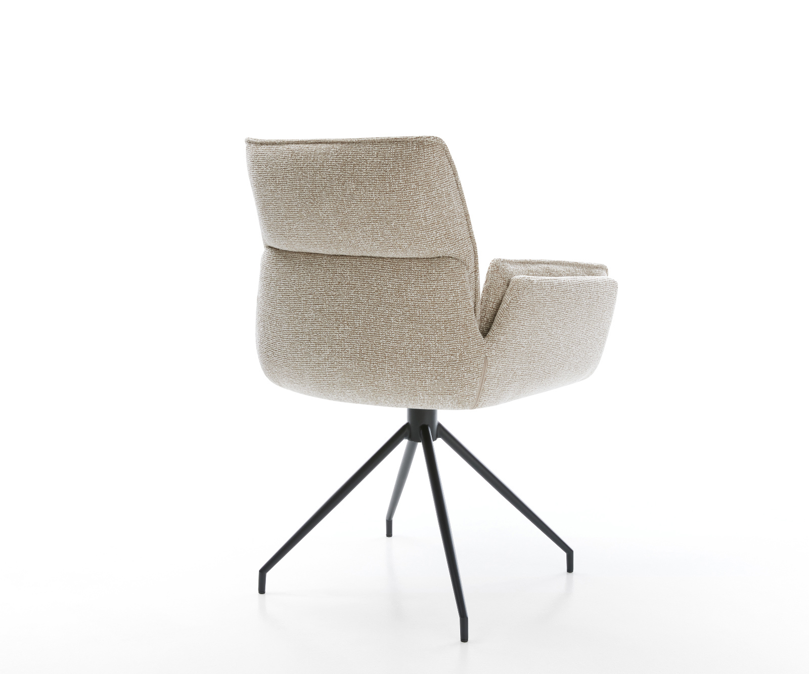 Étkezőszék Nela-Flex szövött szövet puha bézs kereszt láb kúpos fekete - Image 5