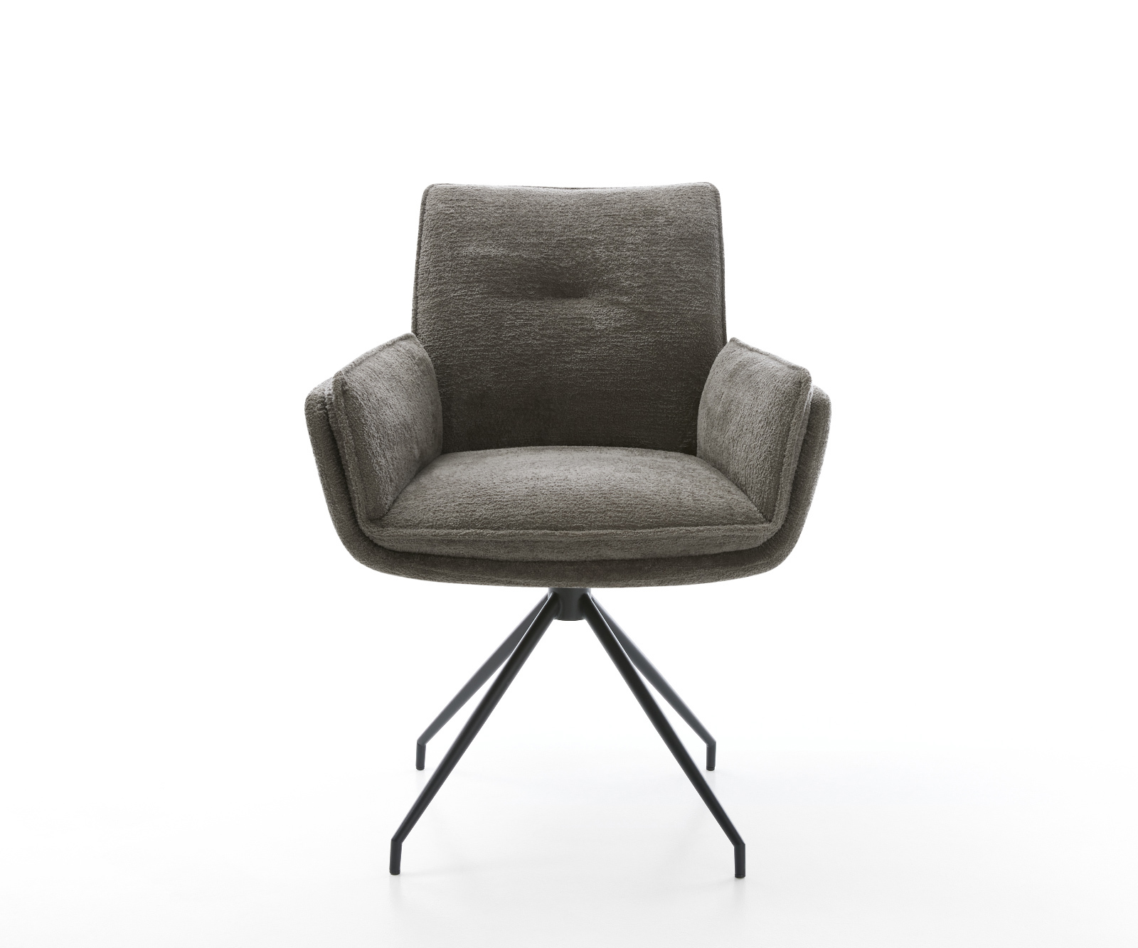 Étkezőszék Nela-Flex bouclé puha sötét bézs kereszt láb kúpos fekete - Image 2