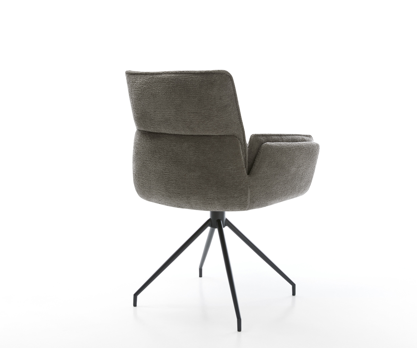 Étkezőszék Nela-Flex bouclé puha sötét bézs kereszt láb kúpos fekete - Image 5