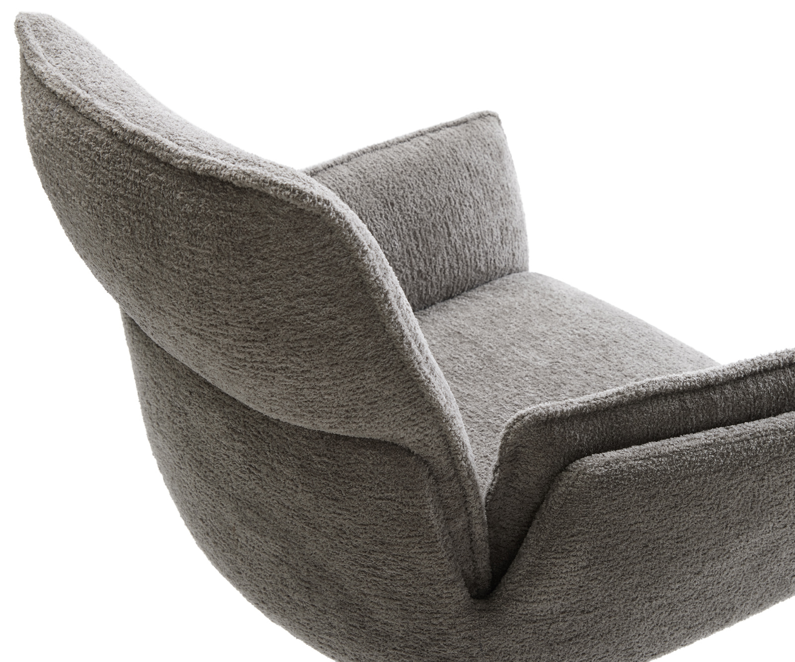 Étkezőszék Nela-Flex bouclé puha sötét bézs kereszt láb kúpos rozsdamentes acél - Image 4