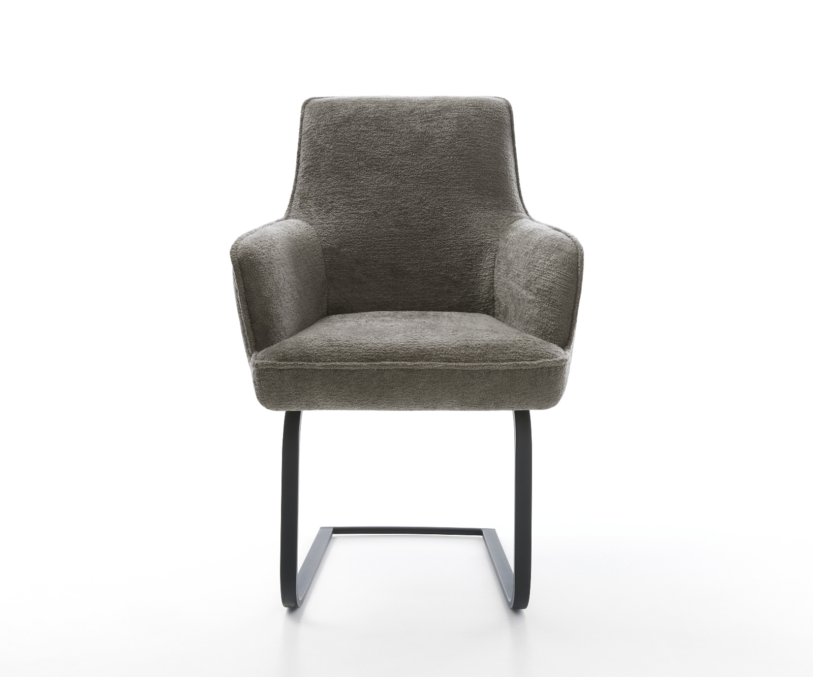 Étkezőszék Heira-Flex karfás bouclé puha sötét bézs lapos fekete zsákrugós étkezőszék - Image 2