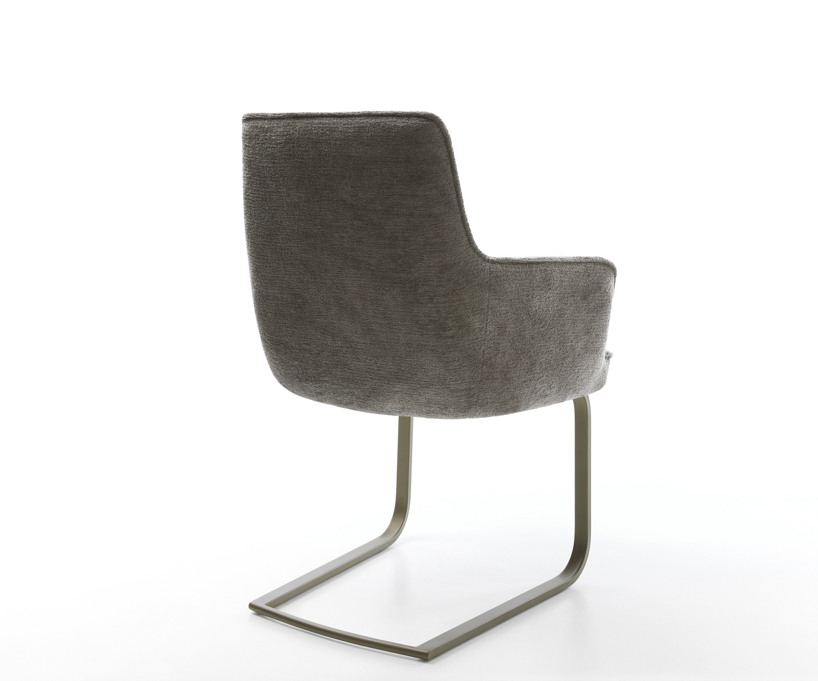 Étkezőszék Heira-Flex karfás bouclé puha sötét bézs étkezőszék lapos titánszínű hatású zsákrugós - Image 5