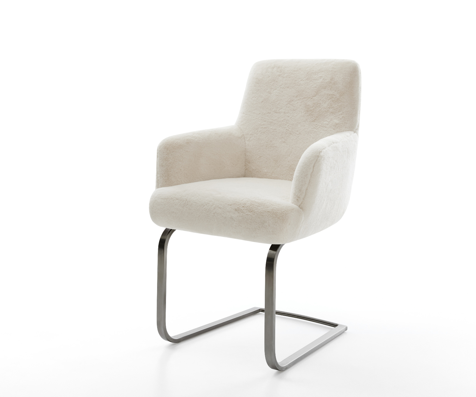 Étkezőszék Heira-Flex karfás plüss krémfehér lapos antracit zsákrugós étkezőszék