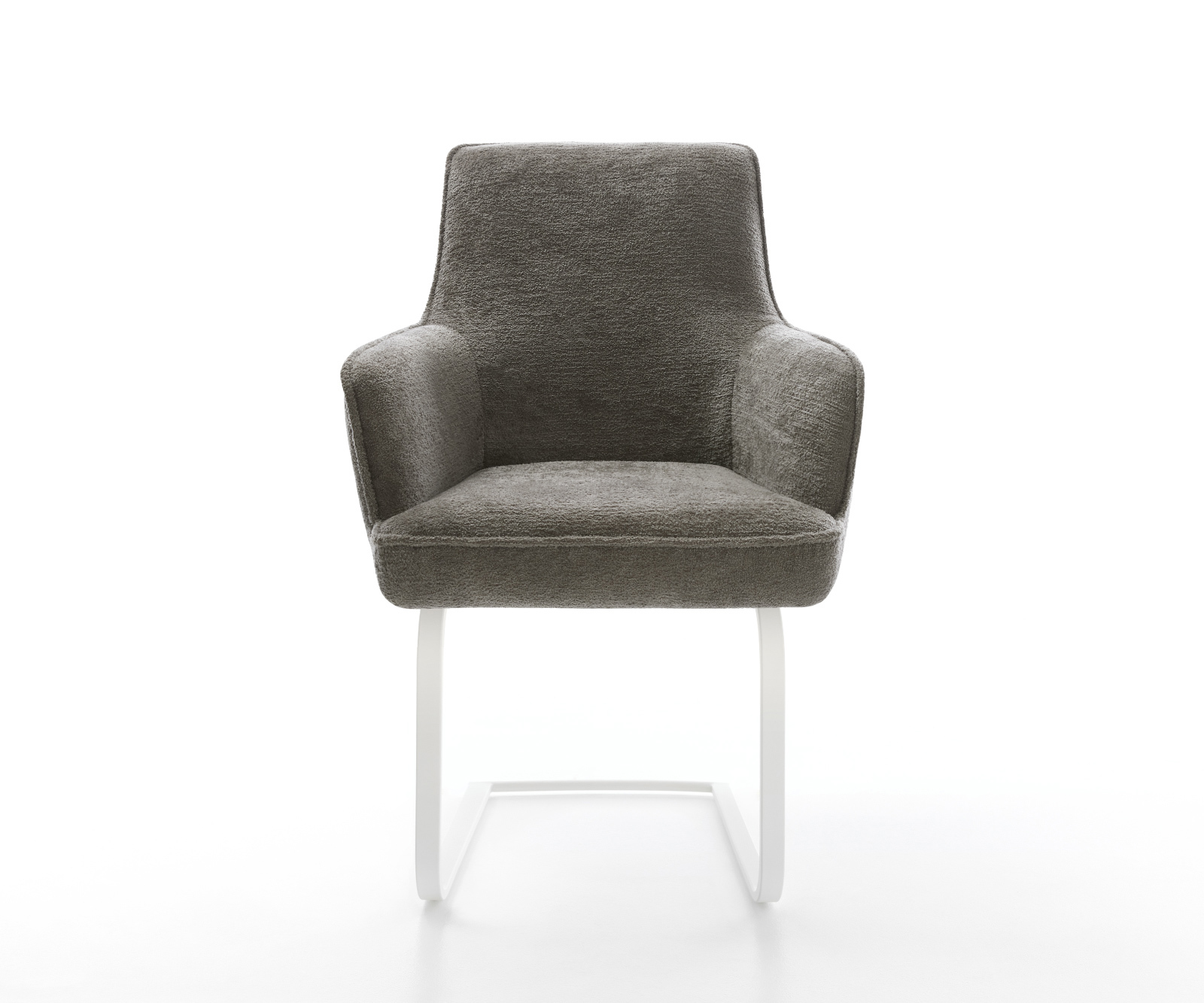 Étkezőszék Heira-Flex karfás bouclé puha sötét bézs lapos fehér zsákrugós étkezőszék - Image 2