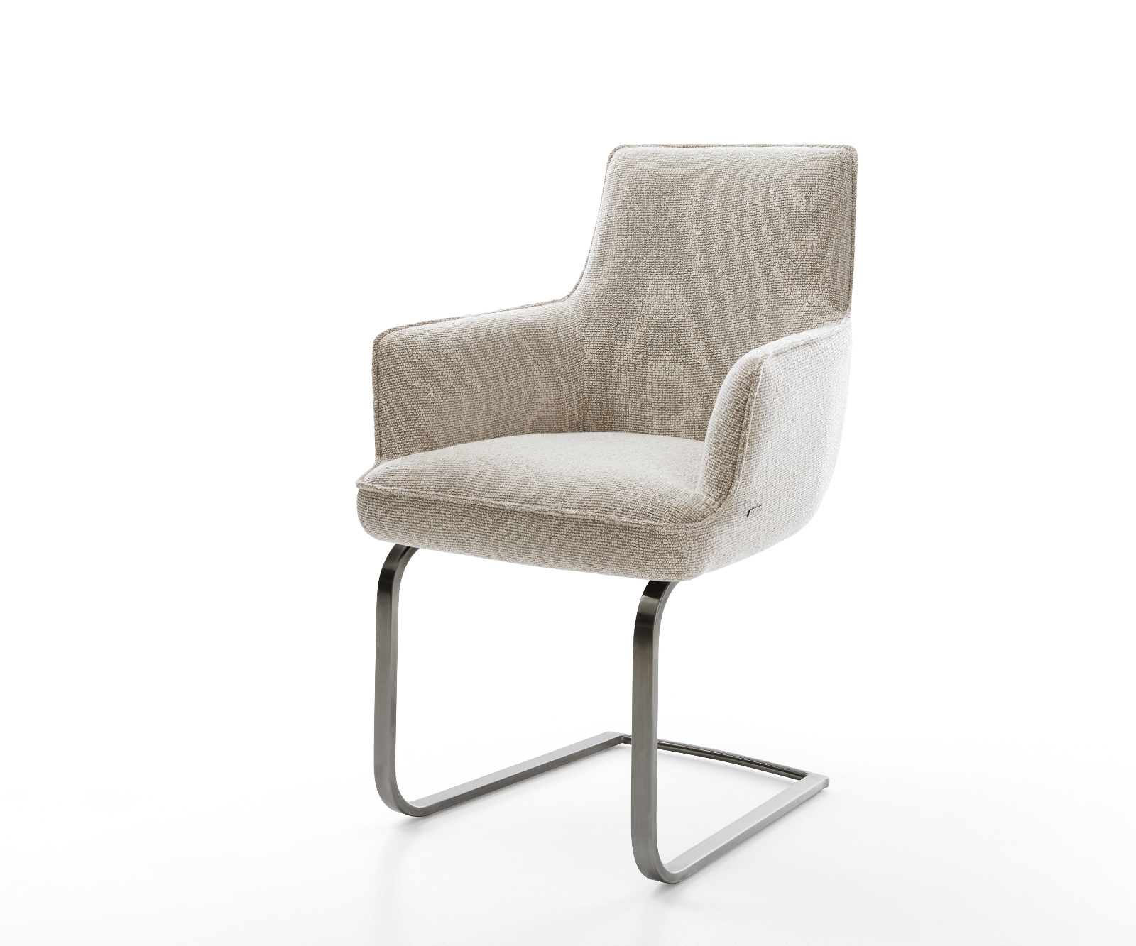 Étkezőszék Heira-Flex kárpitozott karfás szövettel puha bézs konzolos lapos antracit zsákrugós