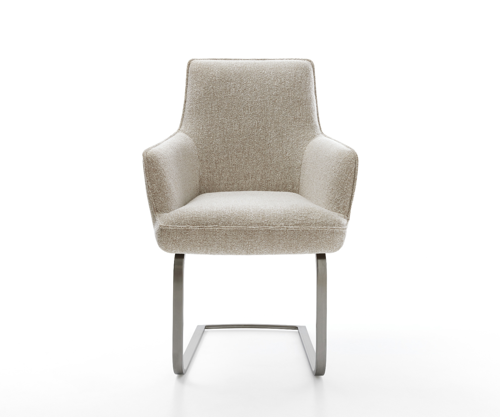 Étkezőszék Heira-Flex kárpitozott karfás szövettel puha bézs konzolos lapos antracit zsákrugós - Image 2