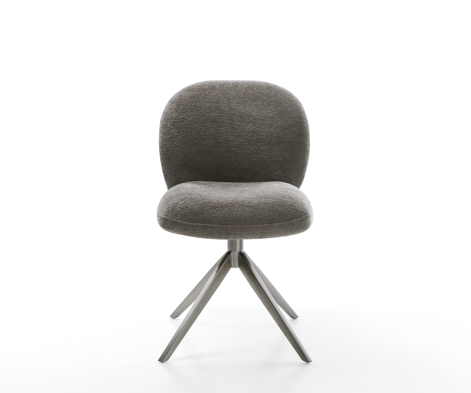 Étkezőszék Nube-Flex bouclé puha sötét bézs kereszt láb széles grafit 360° forgatható billenő zsákrugós matrac - Image 2