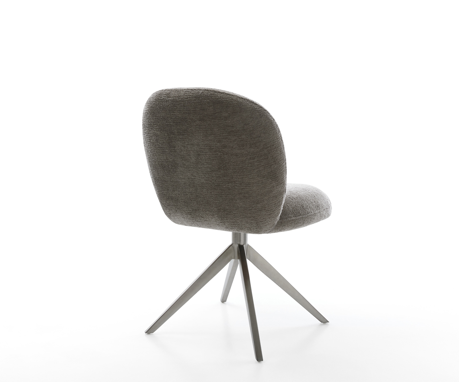 Étkezőszék Nube-Flex bouclé puha sötét bézs kereszt láb széles grafit 360° forgatható billenő zsákrugós matrac - Image 5