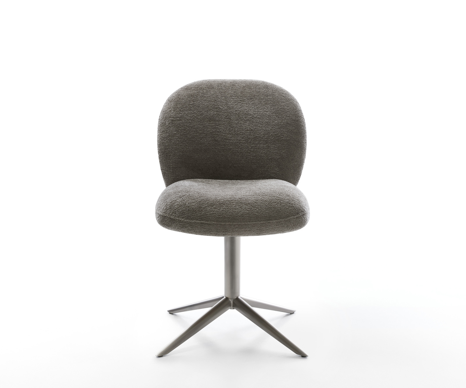 Étkezőszék Nube-Flex bouclé puha sötét bézs kereszt láb grafit 360° forgatható billenő zsákrugó - Image 2