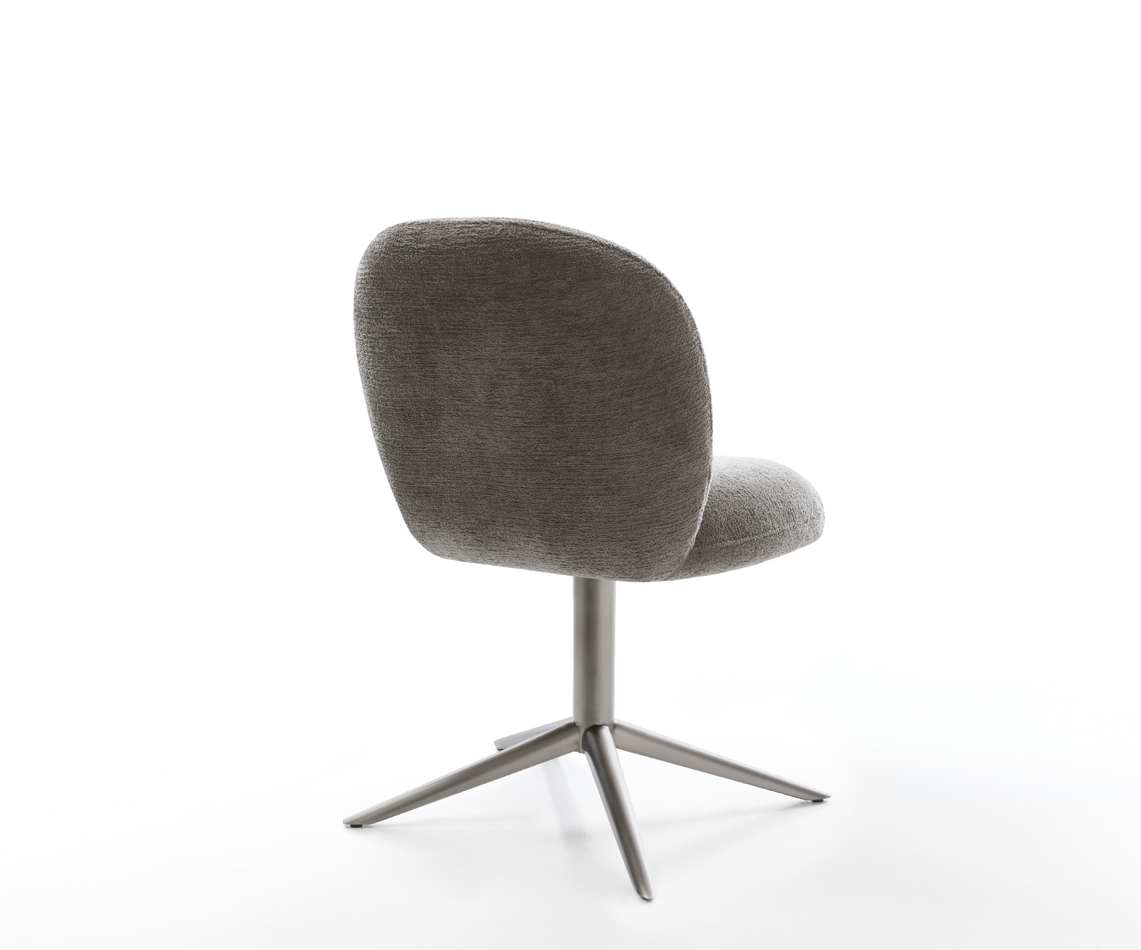 Étkezőszék Nube-Flex bouclé puha sötét bézs kereszt láb grafit 360° forgatható billenő zsákrugó - Image 5