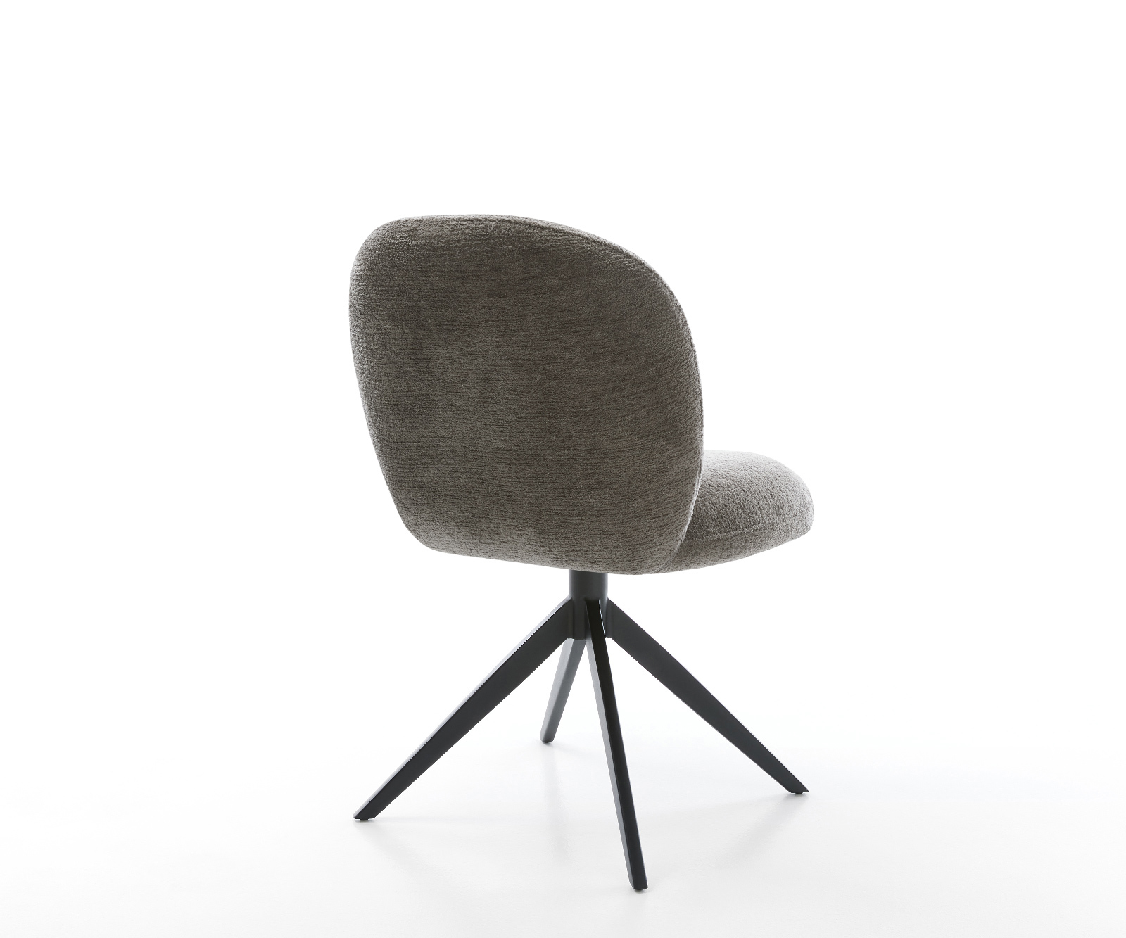 Étkezőszék Nube-Flex bouclé puha sötét bézs kereszt láb széles fekete 360° forgatható billenő zsákrugós matrac - Image 5