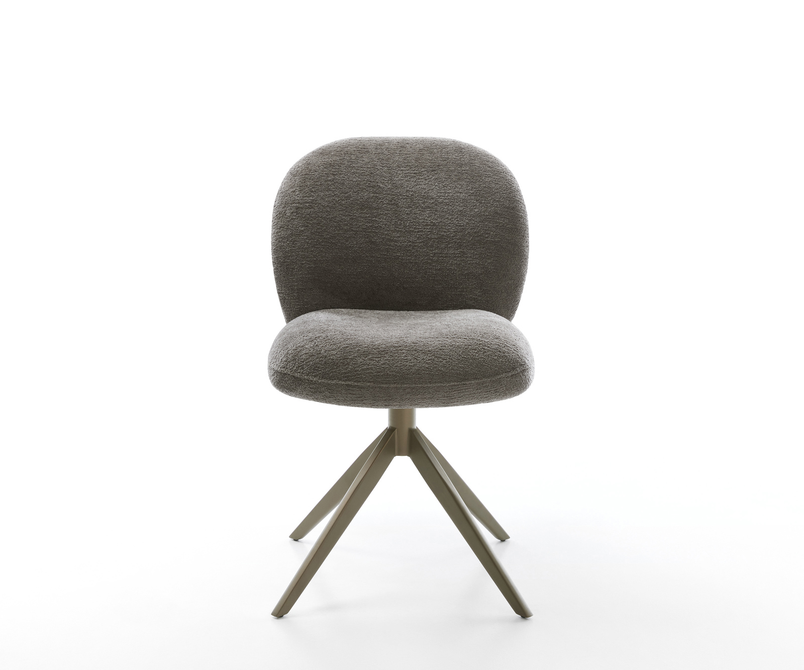 Étkezőszék Nube-Flex bouclé puha sötét bézs kereszt láb széles titán színű 360° forgatható billenő zsákrugós matrac - Image 2