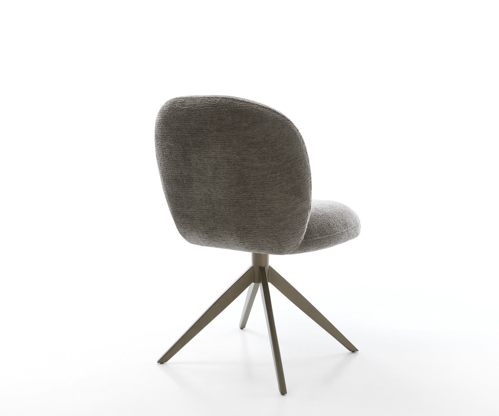 Étkezőszék Nube-Flex bouclé puha sötét bézs kereszt láb széles titán színű 360° forgatható billenő zsákrugós matrac - Image 5