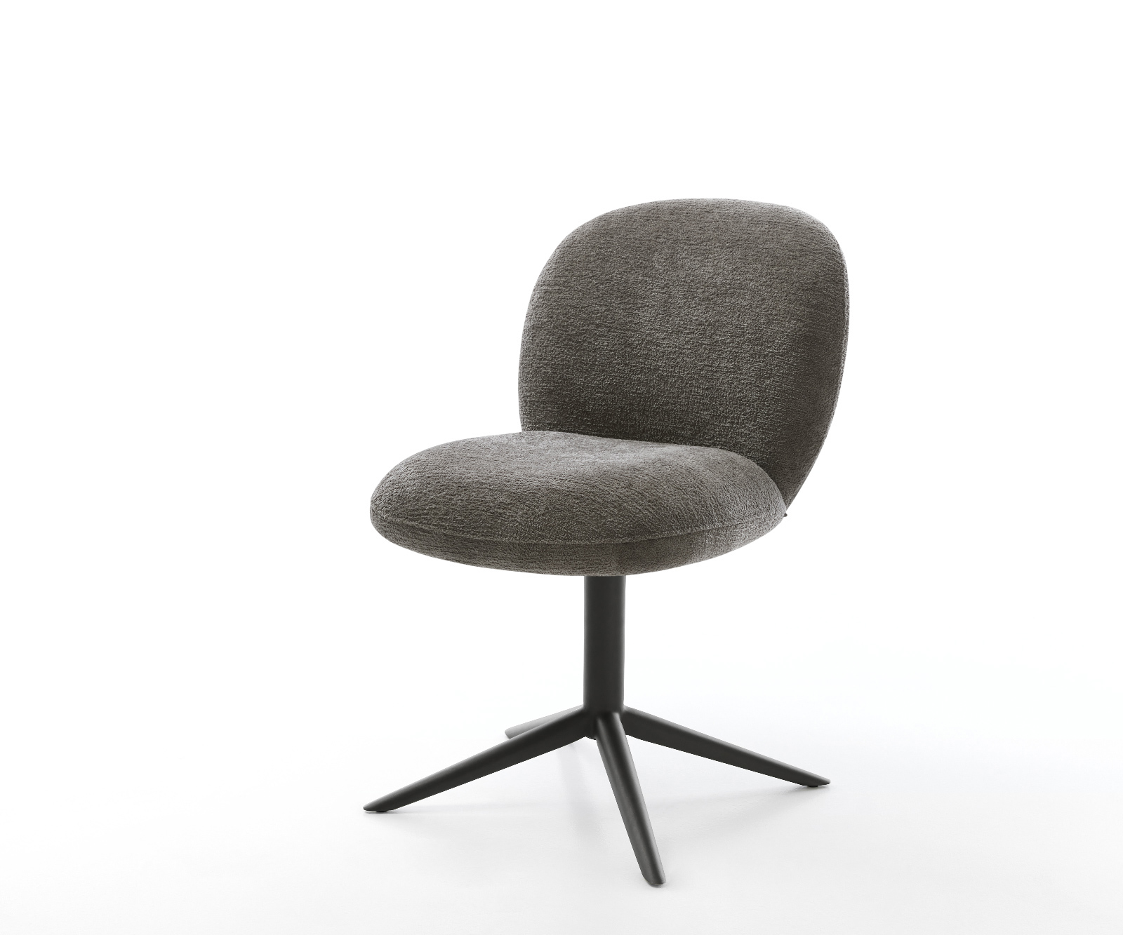 Étkezőszék Nube-Flex bouclé puha sötét bézs kereszt láb fekete 360° forgatható billenő zsákrugó