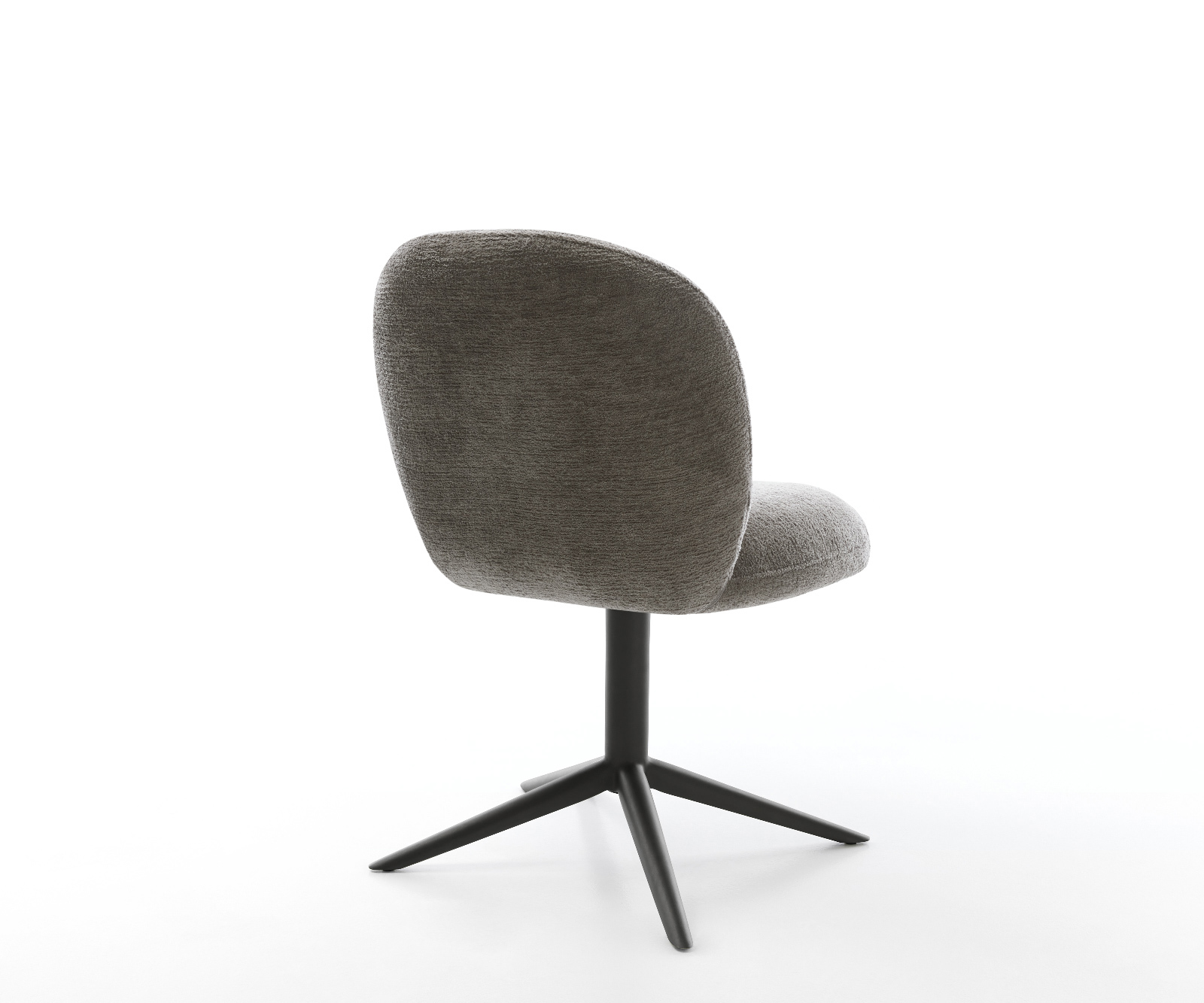 Étkezőszék Nube-Flex bouclé puha sötét bézs kereszt láb fekete 360° forgatható billenő zsákrugó - Image 5