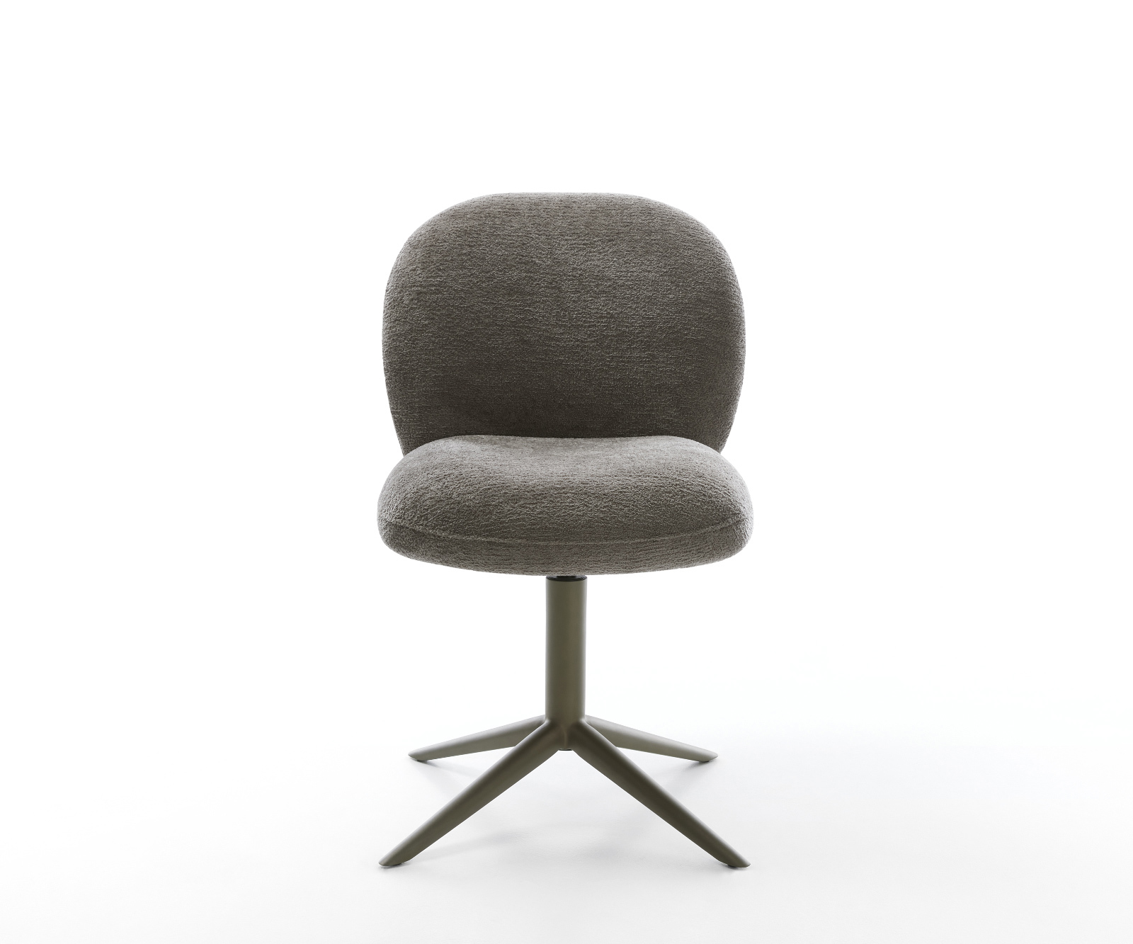 Étkezőszék Nube-Flex bouclé puha sötét bézs kereszt láb titánszínű hatvan fokban forgatható billenő zsákrugós matrac - Image 2