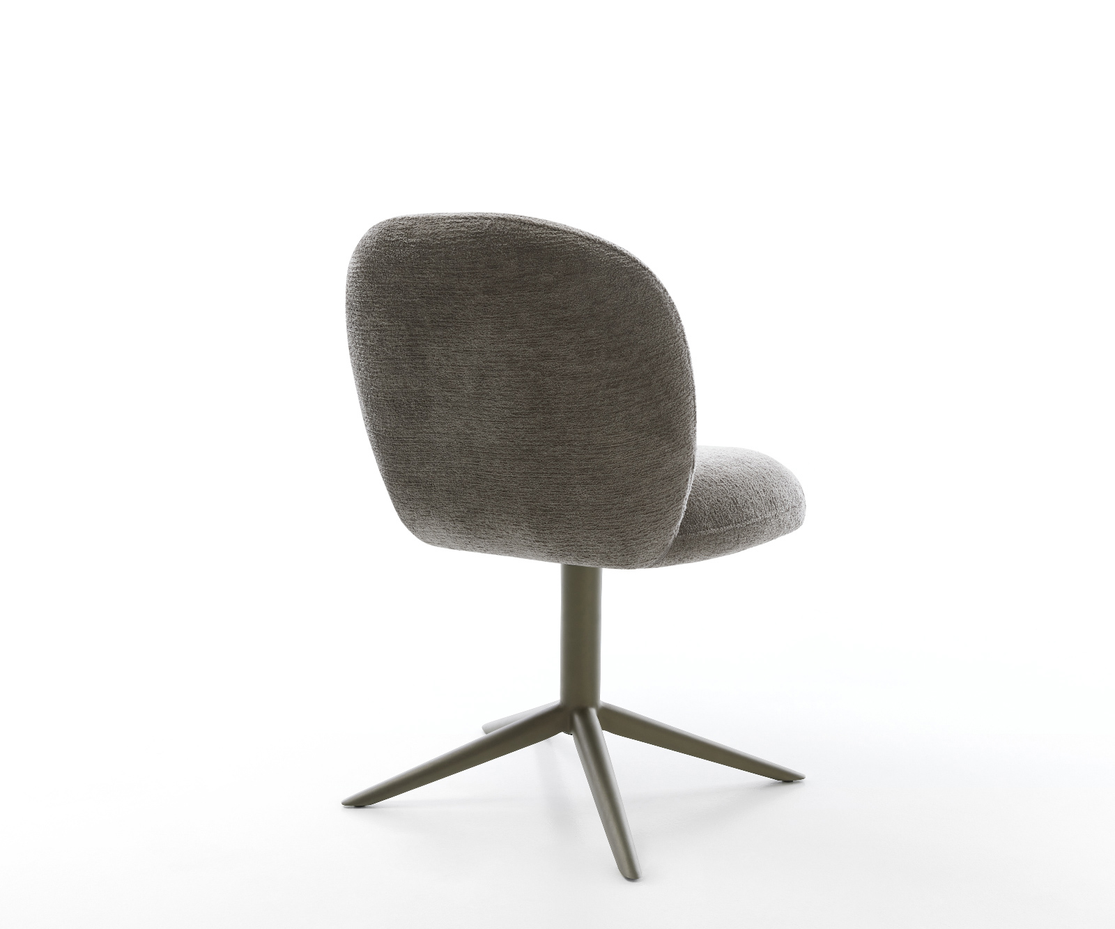 Étkezőszék Nube-Flex bouclé puha sötét bézs kereszt láb titánszínű hatvan fokban forgatható billenő zsákrugós matrac - Image 5