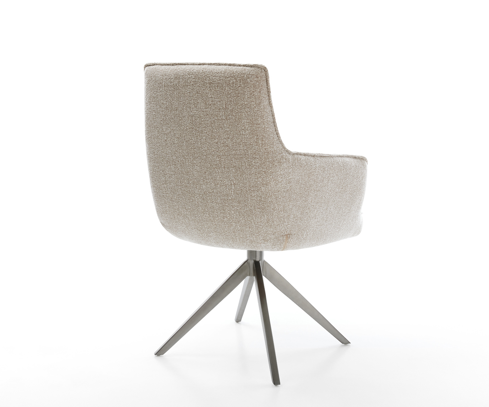 Étkezőszék Heira-Flex karfás szövettel puha bézs kereszt láb széles grafit 360° forgatható billenő zsákrugós matrac - Image 5