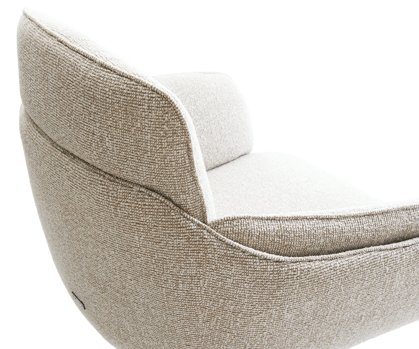 Étkezőszék Luan-Flex kárpitozott karfás szövetszövet puha bézs kereszt láb kúpos fekete - Image 4