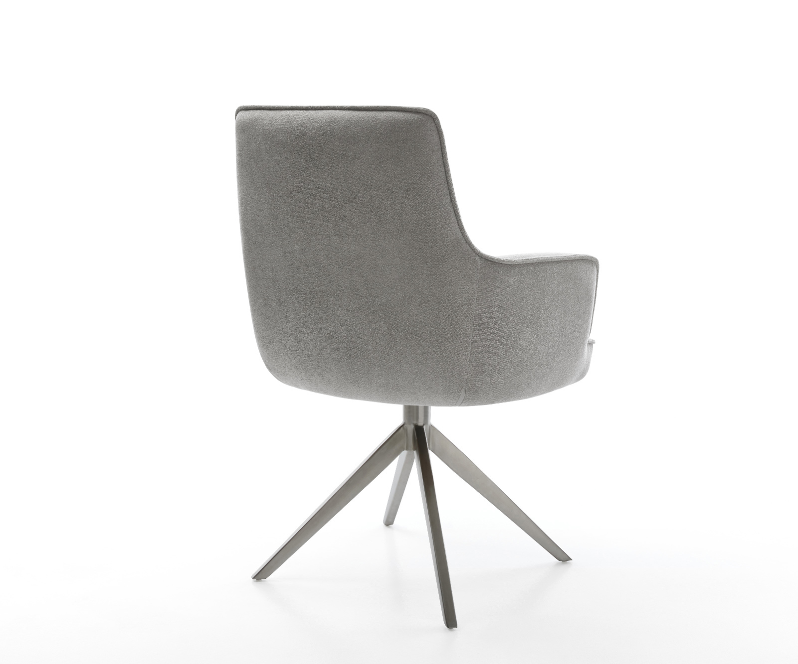 Étkezőszék Heira-Flex kárpitozott karfás strukturált szövet puha szürke kereszt láb széles grafit 360° forgatható billenő zsákrugós matrac - Image 5