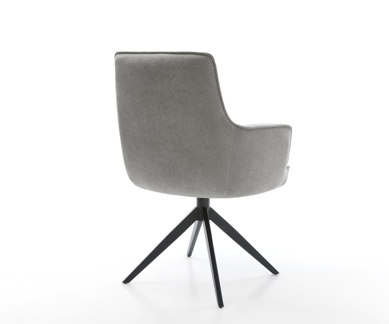 Étkezőszék Heira-Flex kárpitozott karfás strukturált szövet puha szürke kereszt láb széles fekete 360° forgatható billenő funkció zsákrugós matrac - Image 5