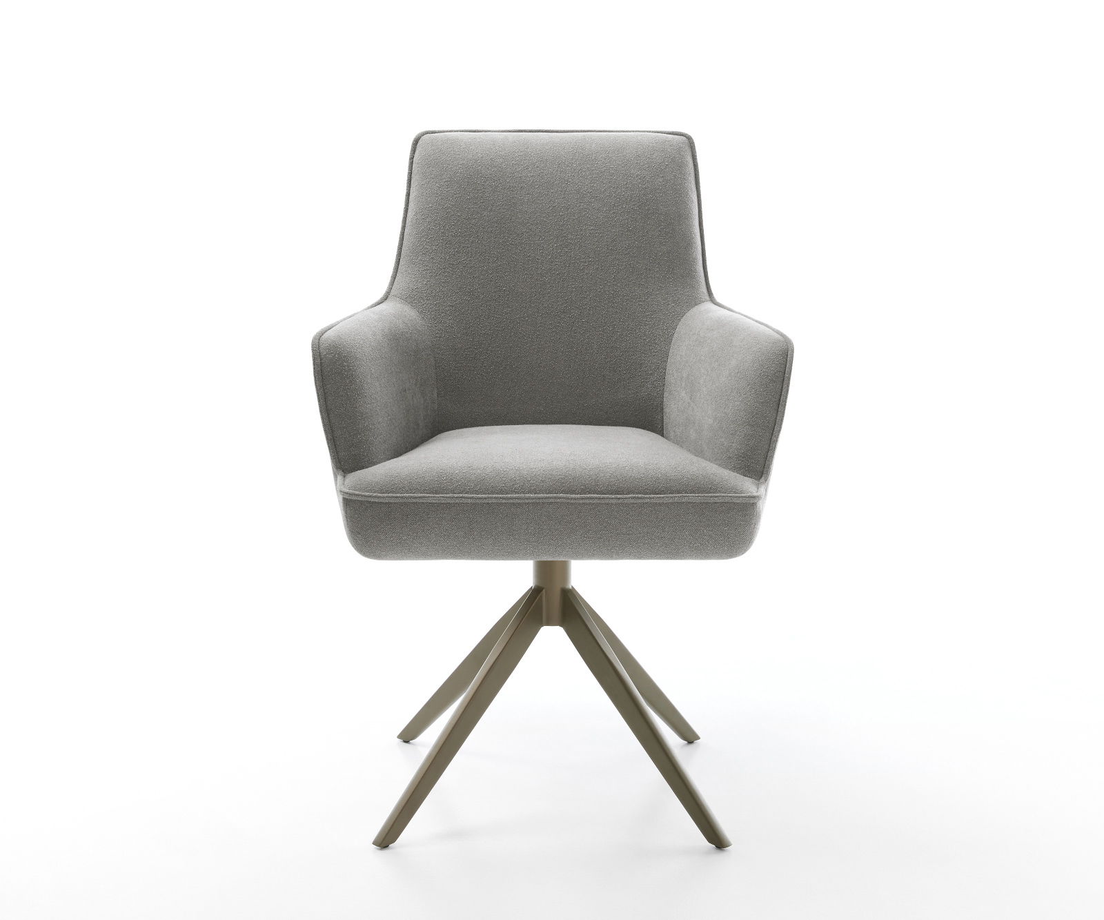 Étkezőszék Heira-Flex kárpitozott karfás strukturált szövet puha szürke kereszt láb széles titánszínű hatású 360°-ban forgatható billenő zsákrugós matrac - Image 2