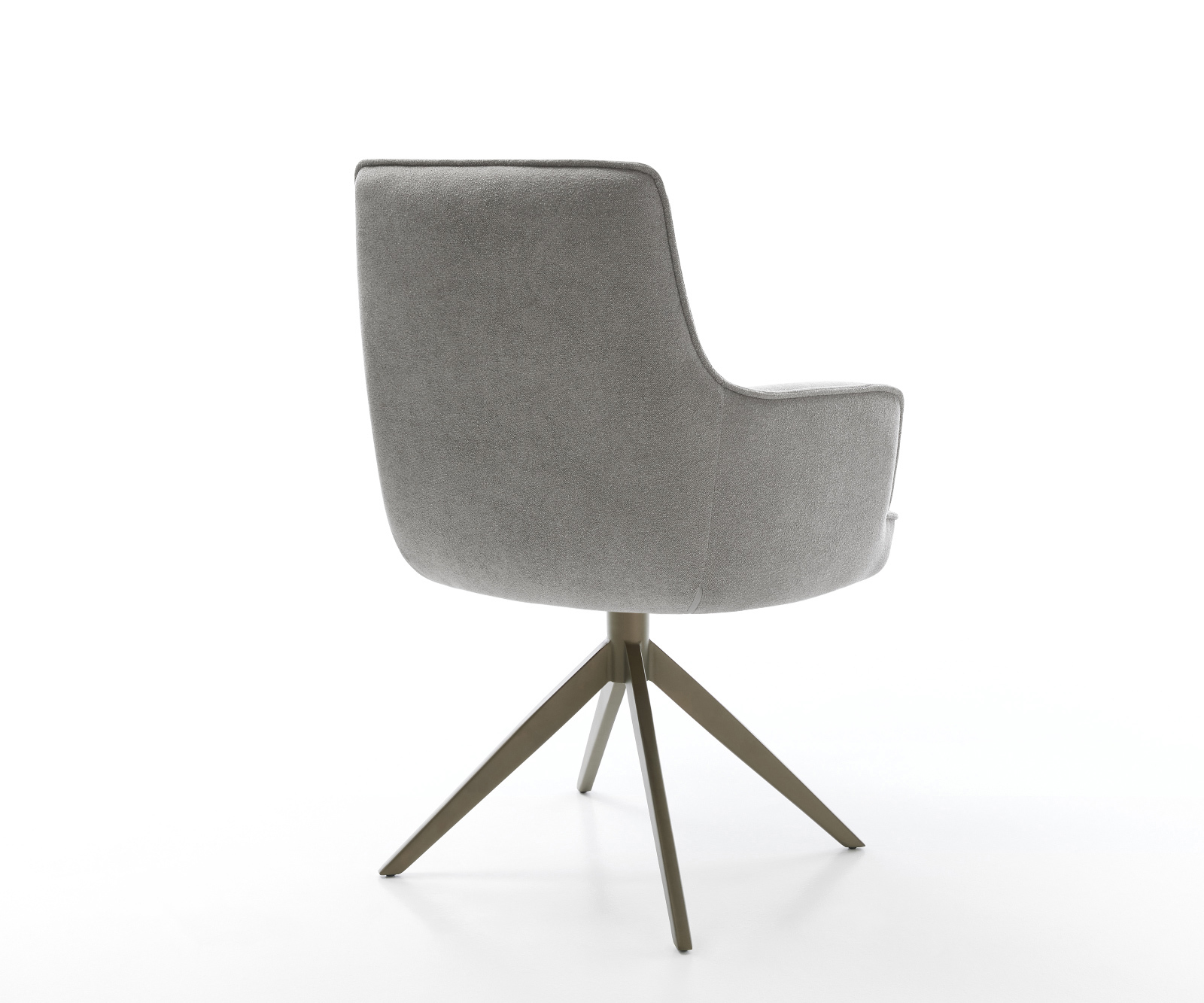 Étkezőszék Heira-Flex kárpitozott karfás strukturált szövet puha szürke kereszt láb széles titánszínű hatású 360°-ban forgatható billenő zsákrugós matrac - Image 5