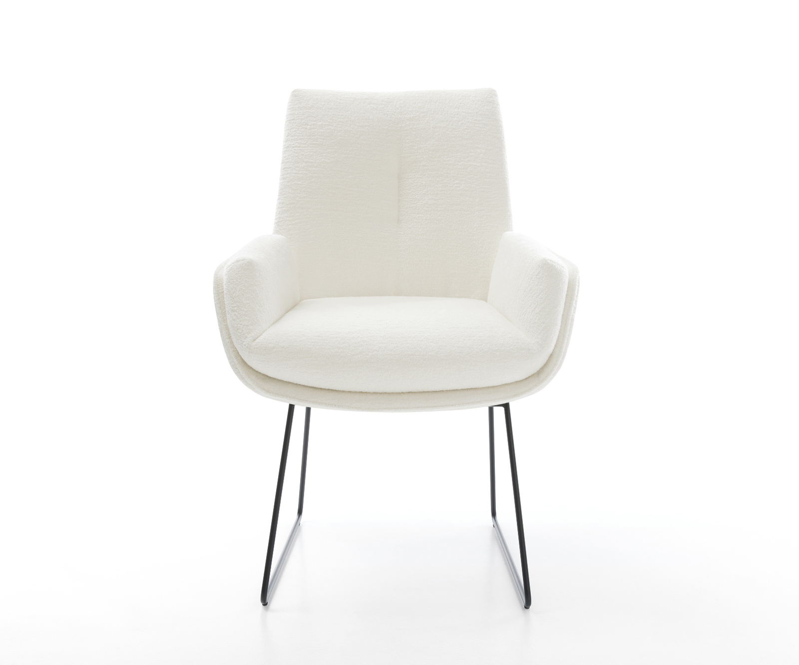 Étkezőszék Clea-Flex bouclé puha bézs vékony láb fekete - Image 2