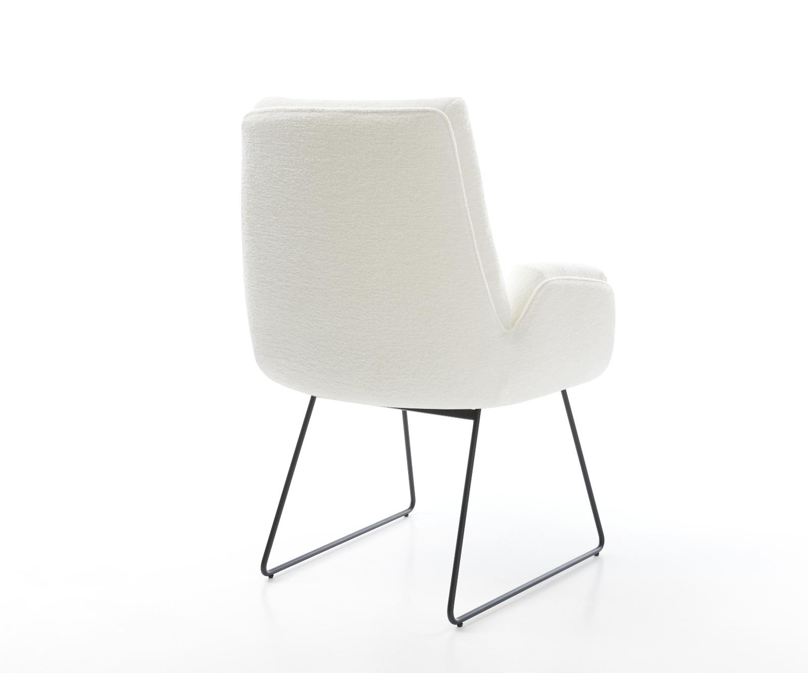 Étkezőszék Clea-Flex bouclé puha bézs vékony láb fekete - Image 5