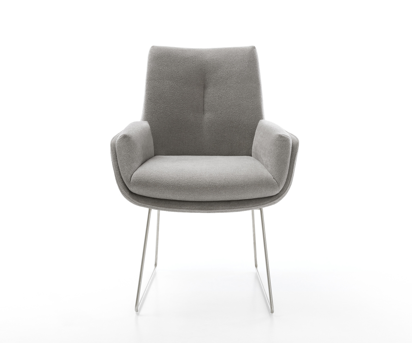 Étkezőszék Clea-Flex strukturált szövet puha szürke vékony fém láb - Image 2